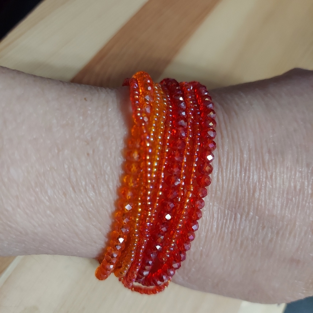 Premier Designs Red Orange & Silver Crystal… - Picture 7 of 12